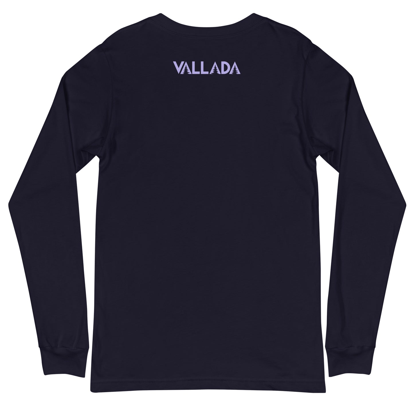 Rückseite des navyblauen, langärmeliges T-Shirt mit Säntis-Motiv.