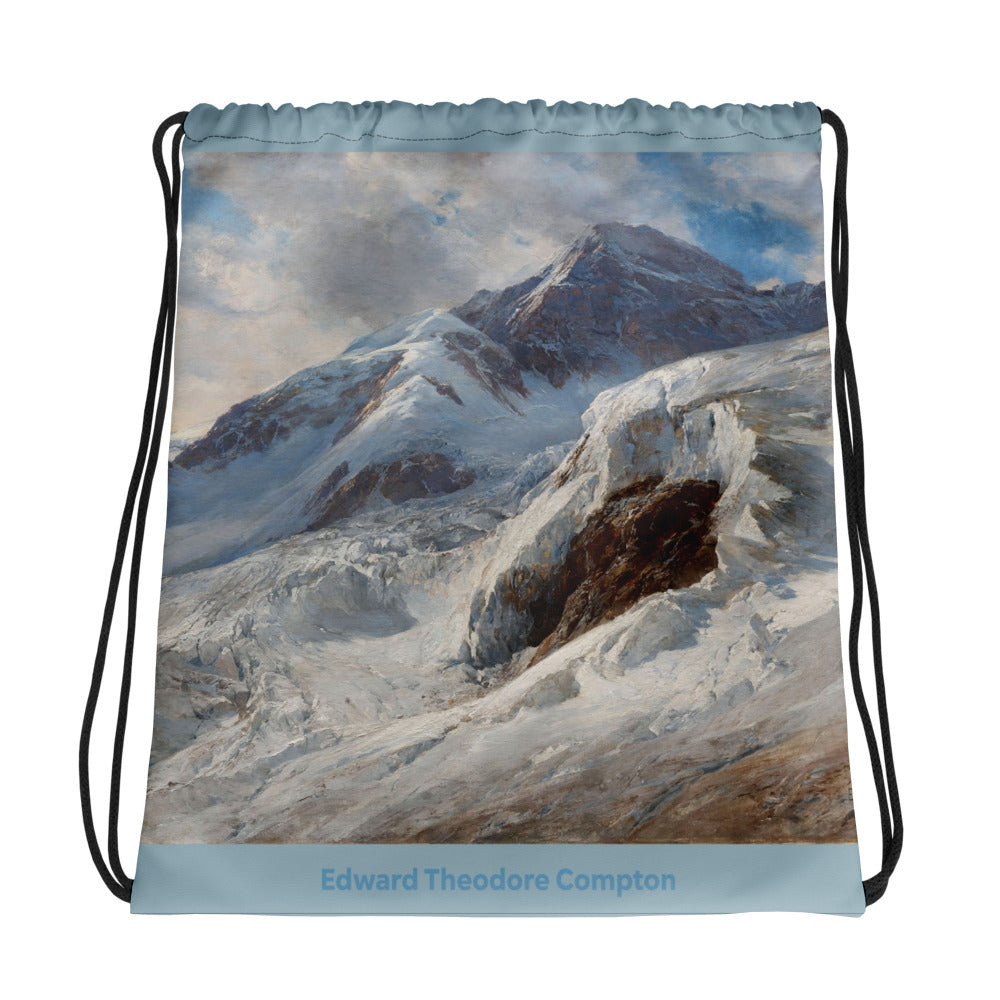 Sportbeutel Lyskamm mit Kordelzug, bedruckt mit Edward Theodore Compton Motiv, blau