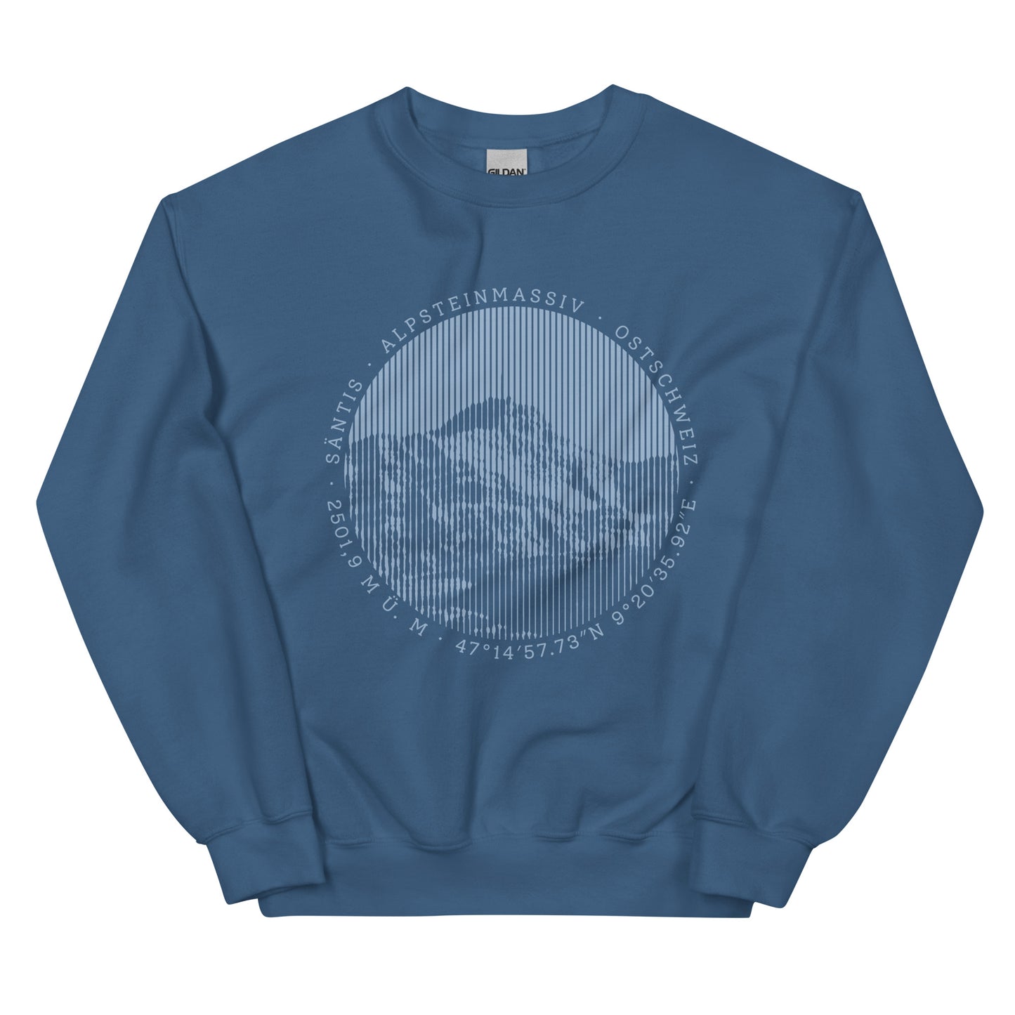indigoblaues Sweatshirt mit Säntis von Vallada.