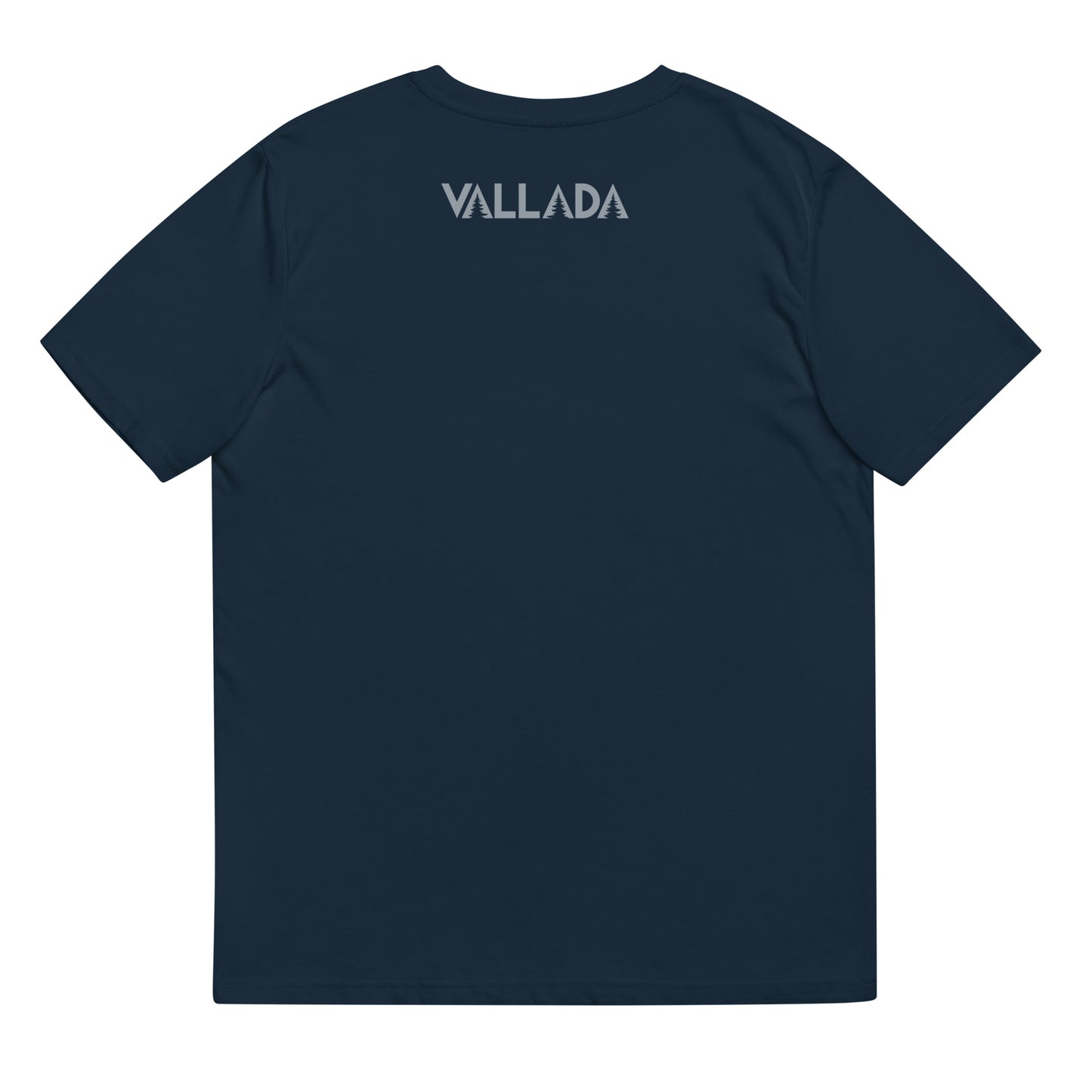 Rückseite eines navyblauen Damen T-Shirt.
