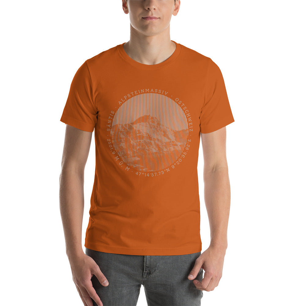 Herren T-Shirt Orange mit Säntis-Druck