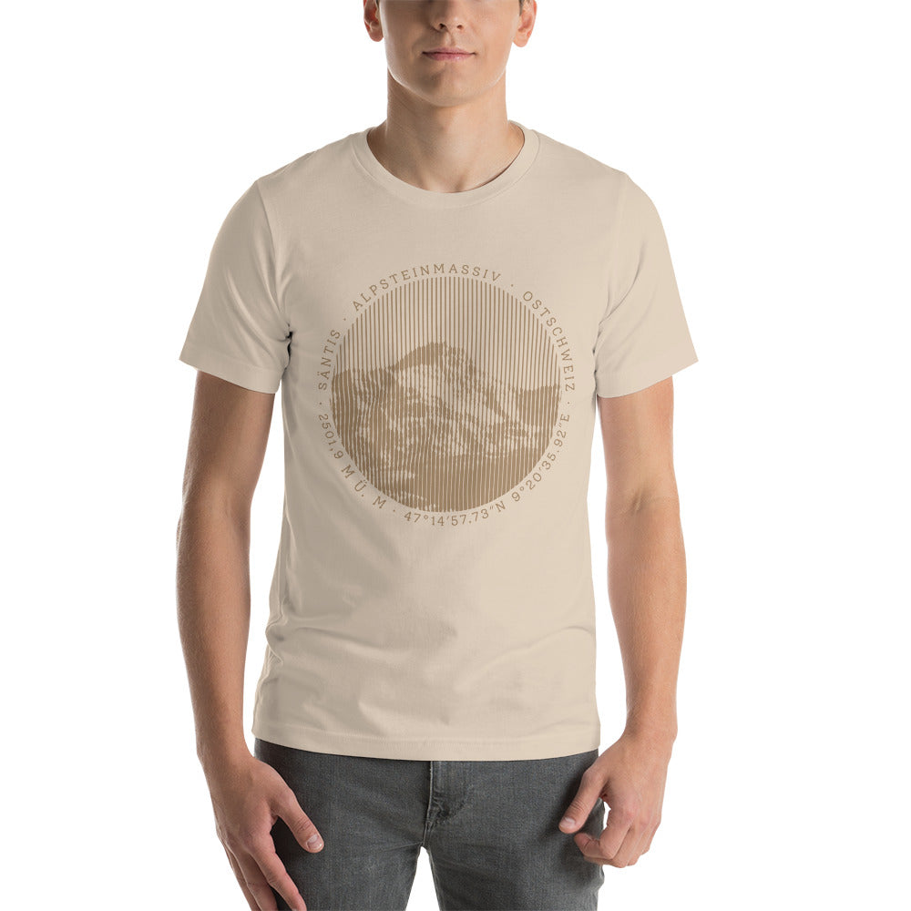Herren T-Shirt Säntis, crèmefarben, aus weicher Baumwolle, normale Passform, kurze Ärmel, Frontansicht