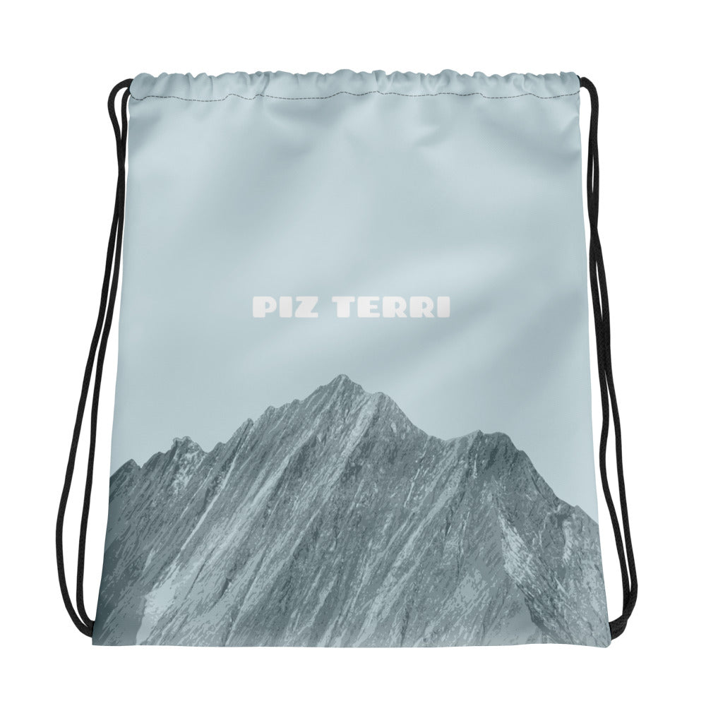 Blauer Turnbeutel 'Piz Terri' mit Kordelzug, ideal als Sportbeutel oder Freizeitbeutel.