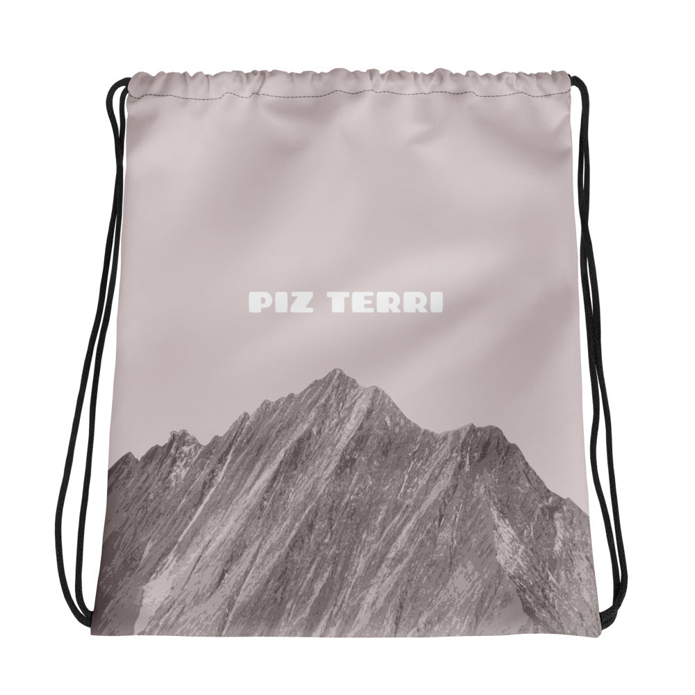 Roter Sportbeutel "Piz Terri" mit Kordelzug, ideal für Fitness und Freizeit.