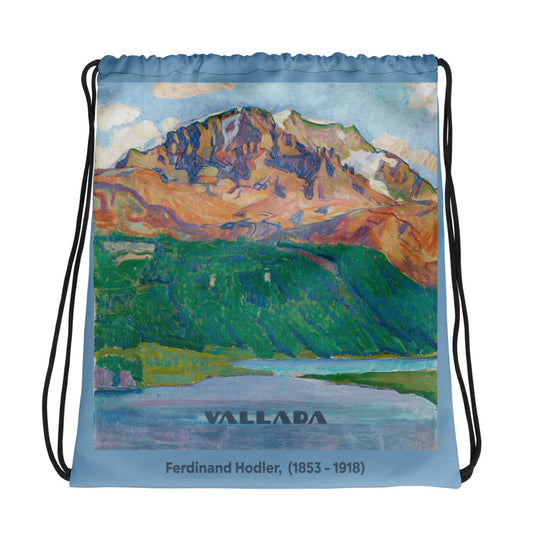 Sportbeutel mit Kordelzug, bedruckt mit Ferdinand Hodlers Piz Corvatsch im Oberengadin