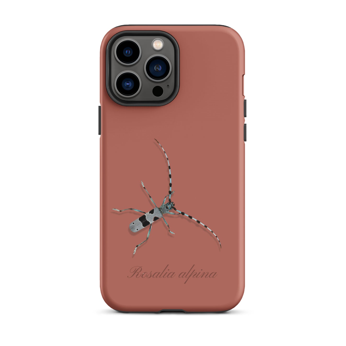 iPhone Case Alpenbock in Ziegelrot aus Holz mit Maserung und Vallada Logo