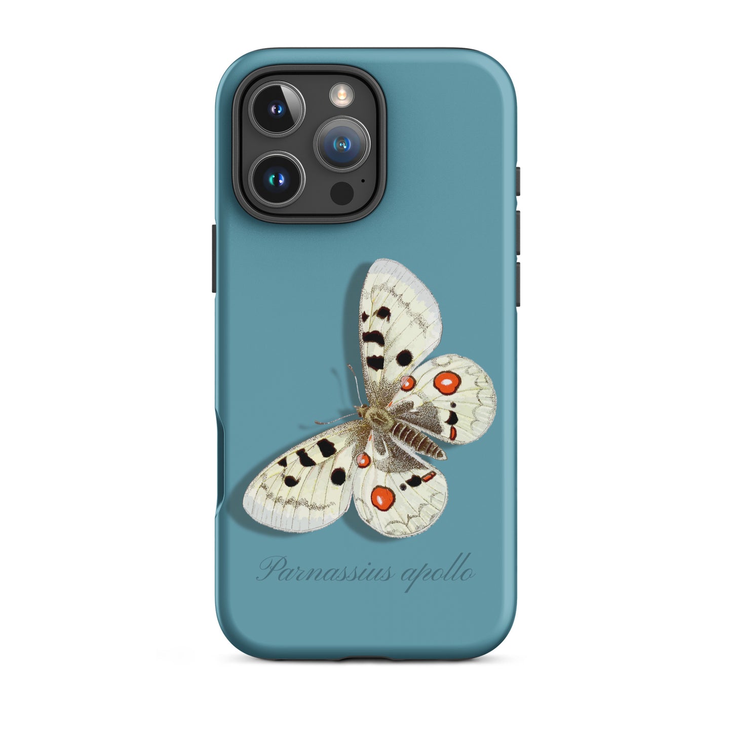 Handyhülle Apollofalter in Gletscherwasserblau mit Schmetterlingsmuster für Apple iPhone