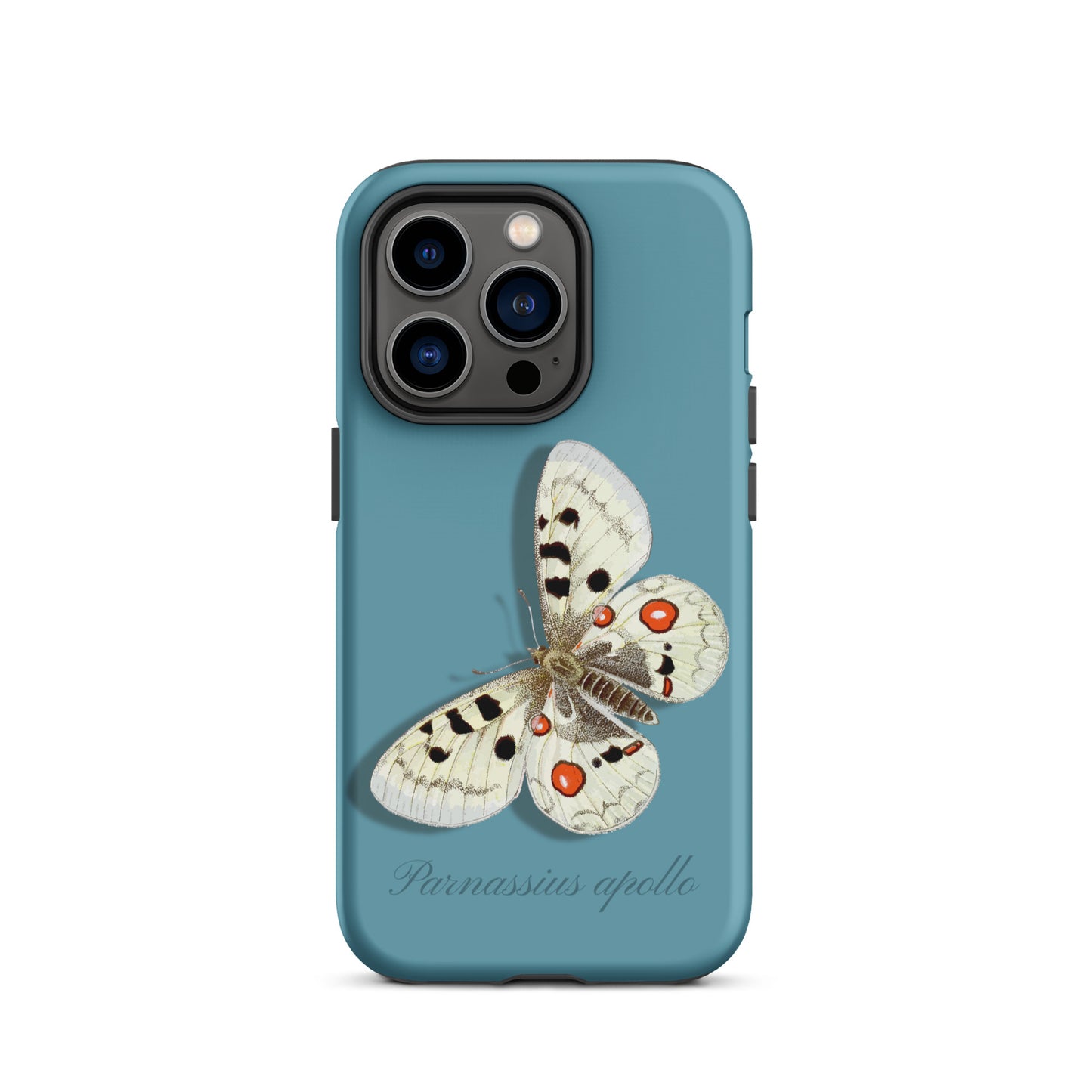 Handyhülle Apollofalter in Gletscherwasserblau für iPhone 14 Pro, Schutzhülle mit Schmetterlingsdesign