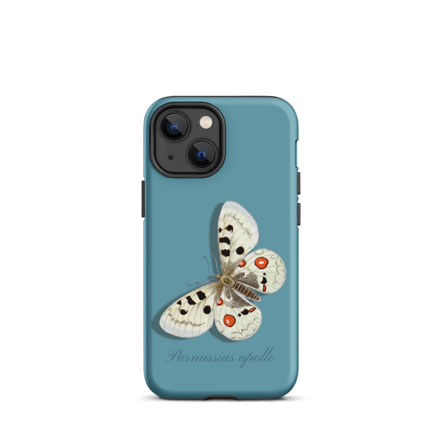 Handyhülle Apollofalter in Gletscherwasserblau mit Schmetterlingsmuster für iPhone 13 mini