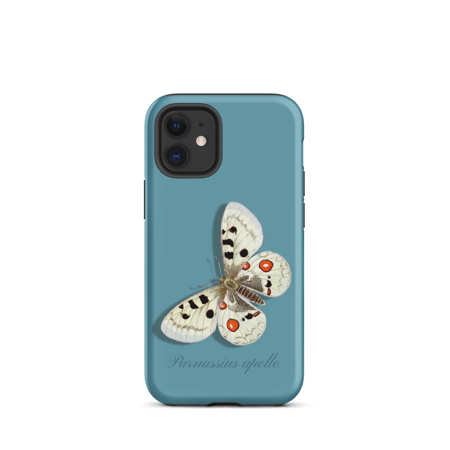 Handyhülle Apollofalter in Gletscherwasserblau mit Schmetterlingsmuster für iPhone 12 mini