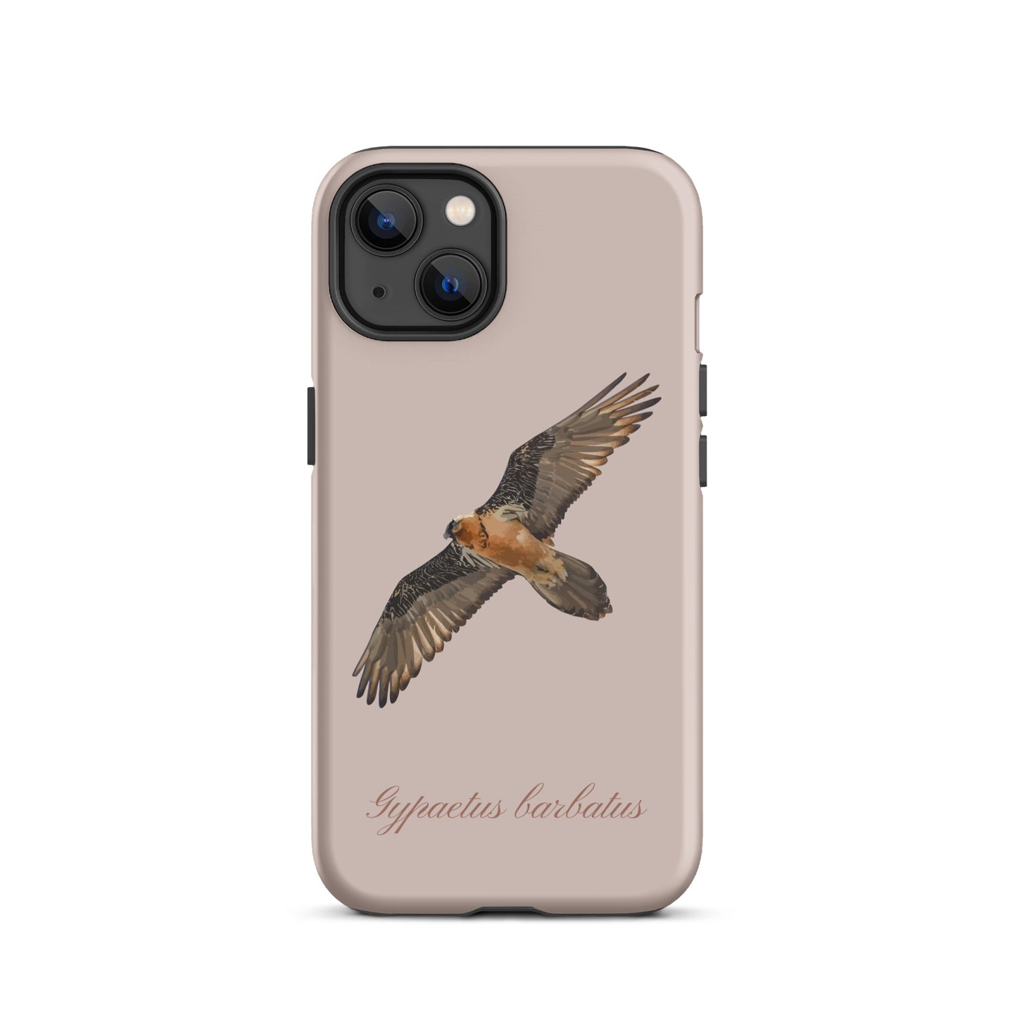 Rosa iPhone-Hülle mit Bartgeier-Motiv aus robustem Kunststoff