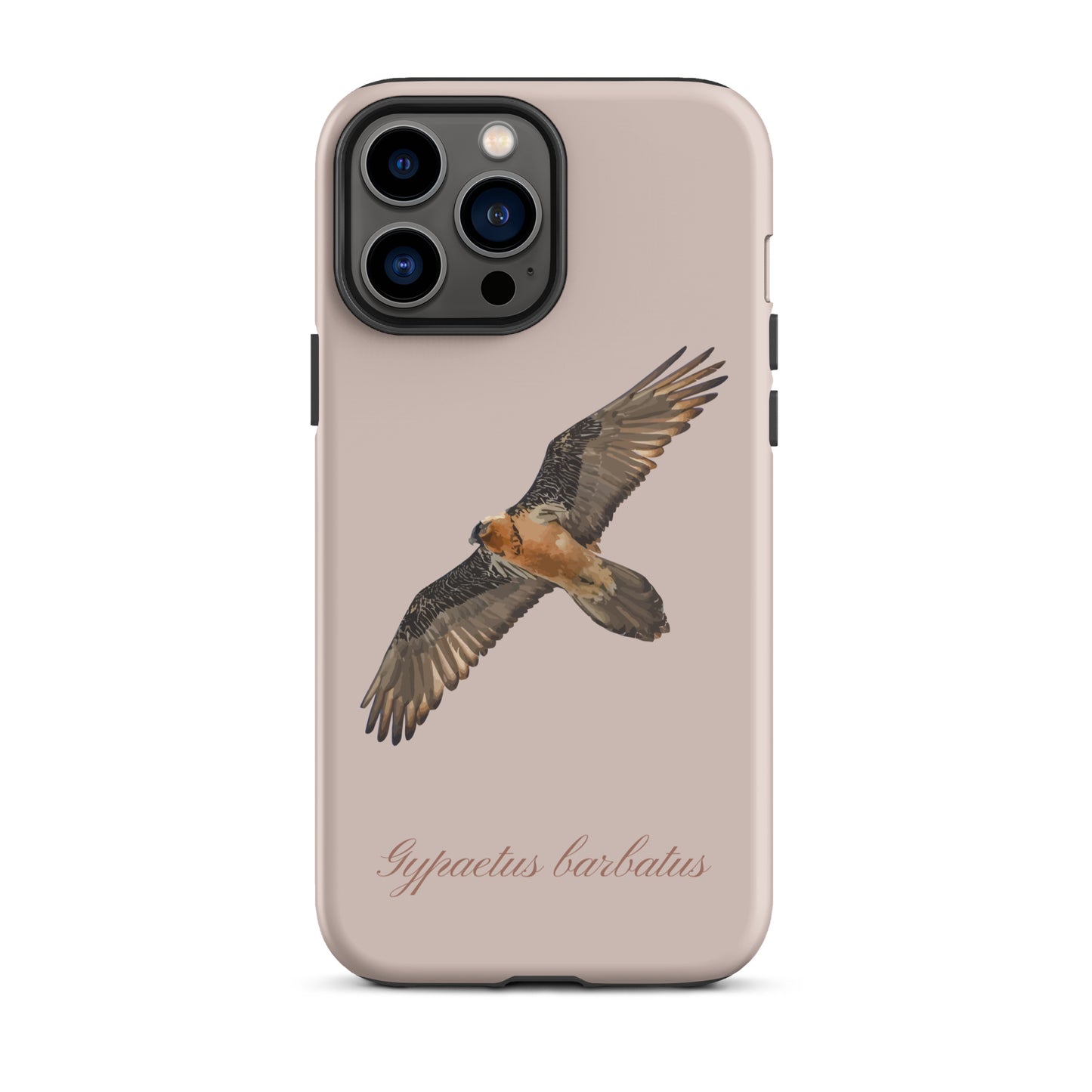 Rosa Handyhülle mit Bartgeier-Motiv für iPhone, robustes Design, Schutzhülle.