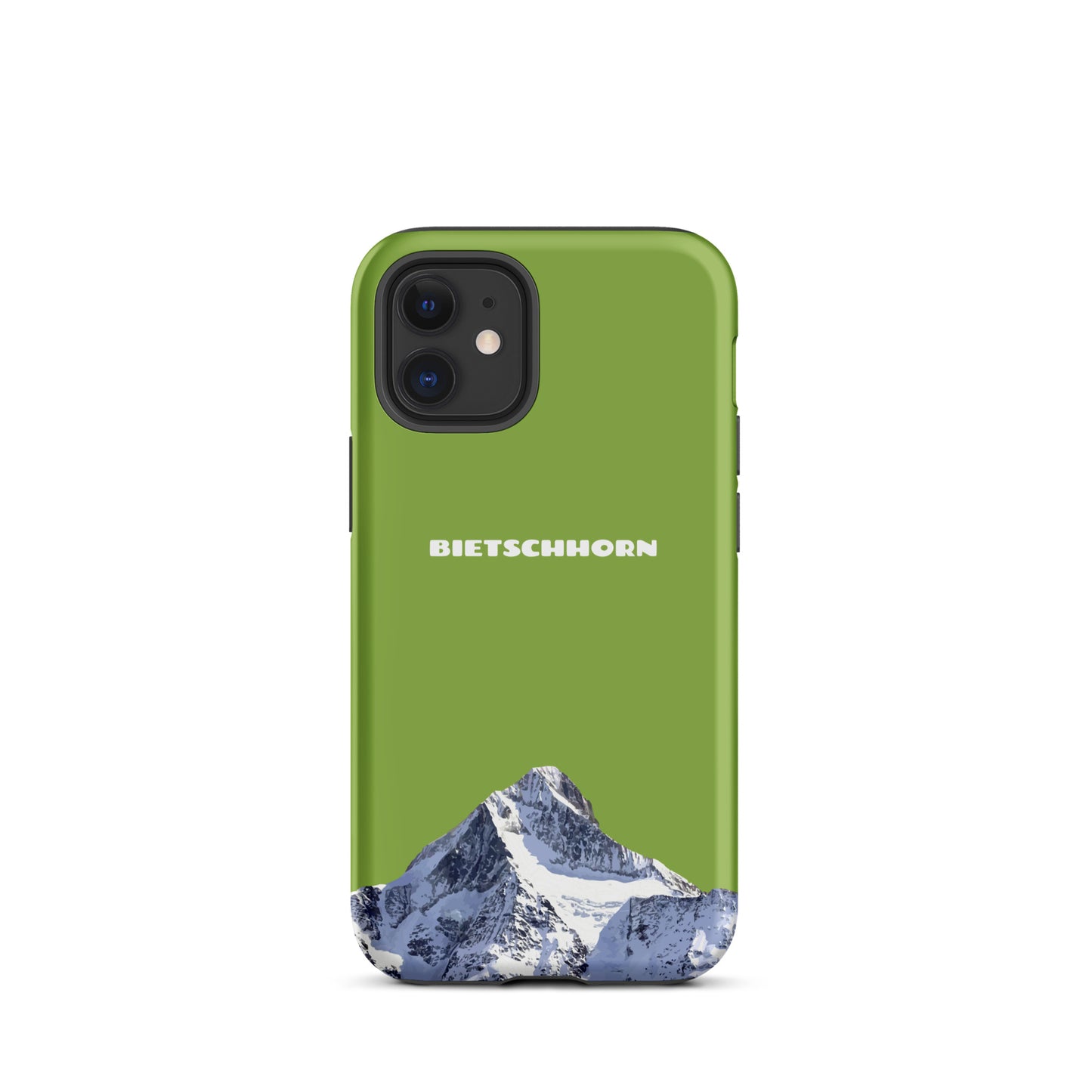 iPhone Case - Bietschhorn - Gelbgrün: Hard Case für Apple iPhone mit dem Berggipfel des Bietschhorn im Wallis