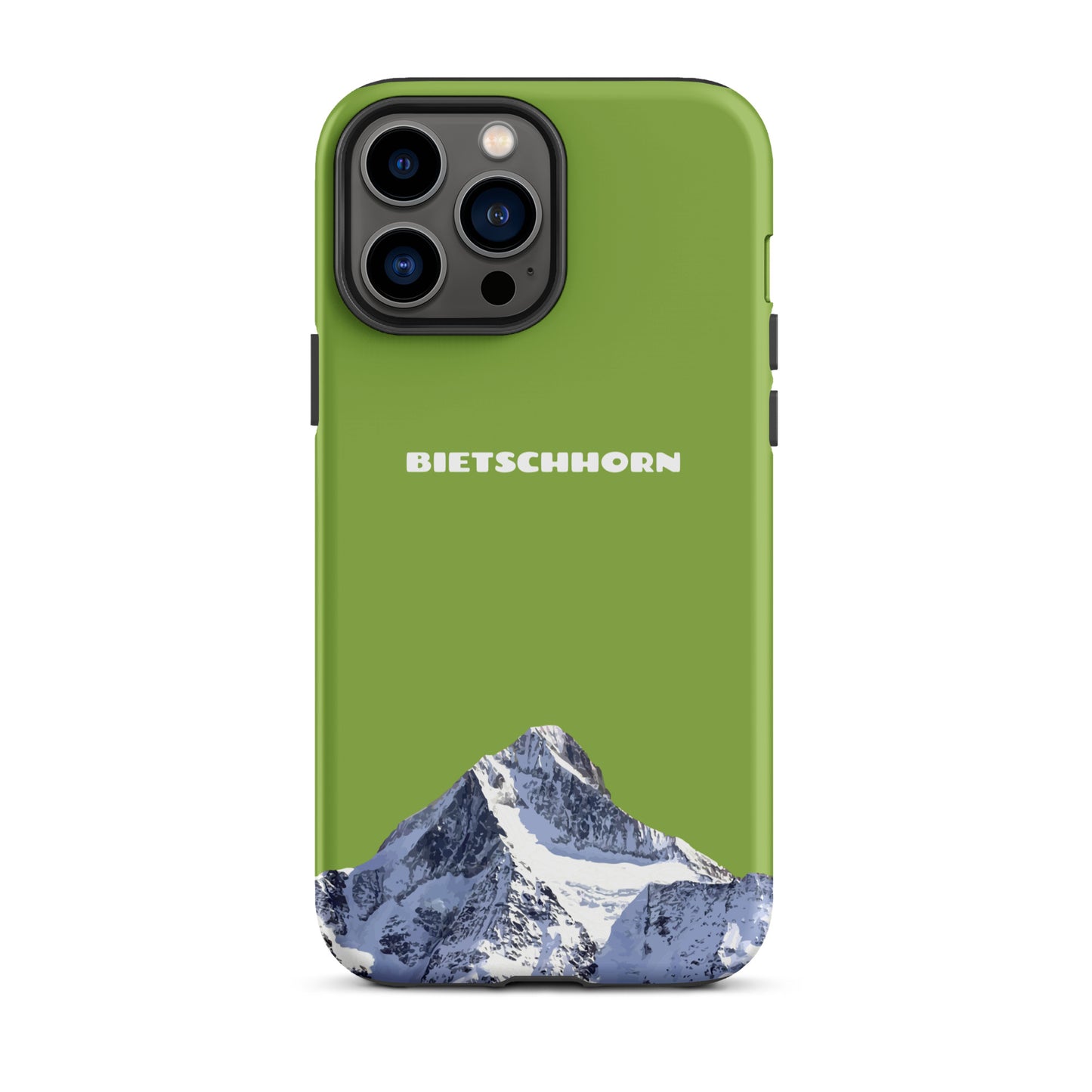 iPhone Case - Bietschhorn - Gelbgrün: Hard Case für Apple iPhone mit dem Berggipfel des Bietschhorn im Wallis