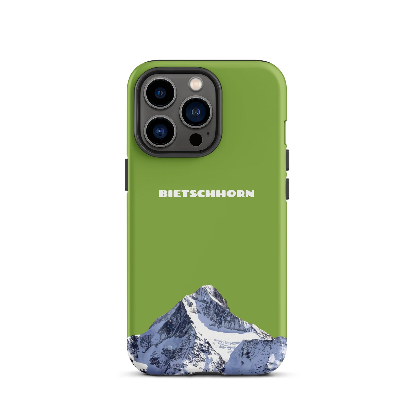 iPhone Case - Bietschhorn - Gelbgrün: Hard Case für Apple iPhone mit dem Berggipfel des Bietschhorn im Wallis