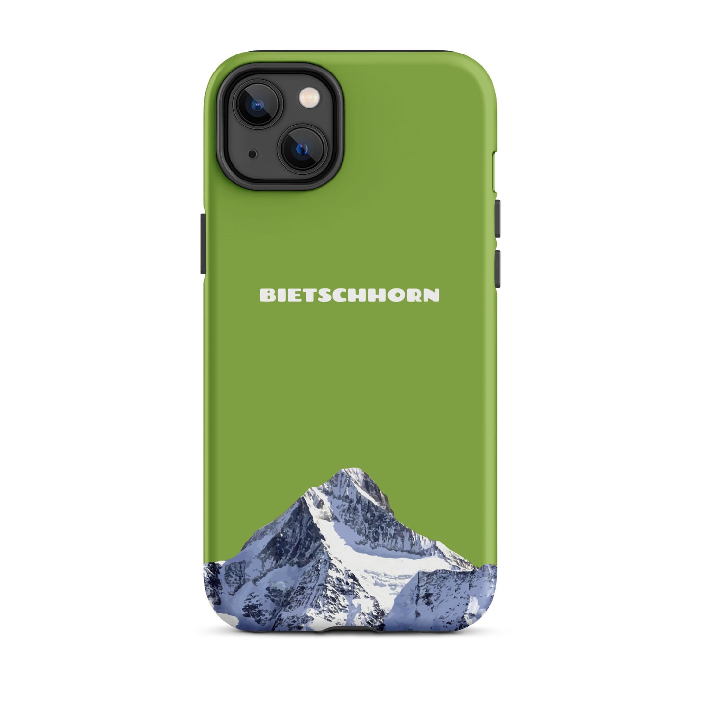 iPhone Case - Bietschhorn - Gelbgrün: Hard Case für Apple iPhone mit dem Berggipfel des Bietschhorn im Wallis