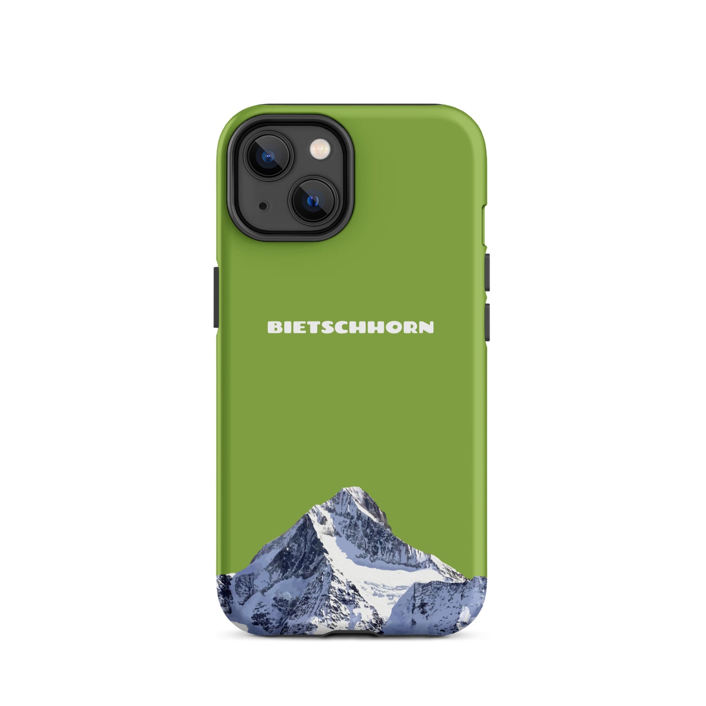 iPhone Case - Bietschhorn - Gelbgrün: Hard Case für Apple iPhone mit dem Berggipfel des Bietschhorn im Wallis