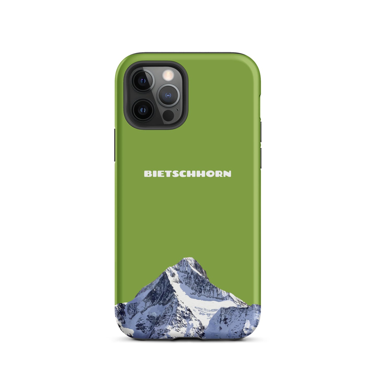 iPhone Case - Bietschhorn - Gelbgrün: Hard Case für Apple iPhone mit dem Berggipfel des Bietschhorn im Wallis