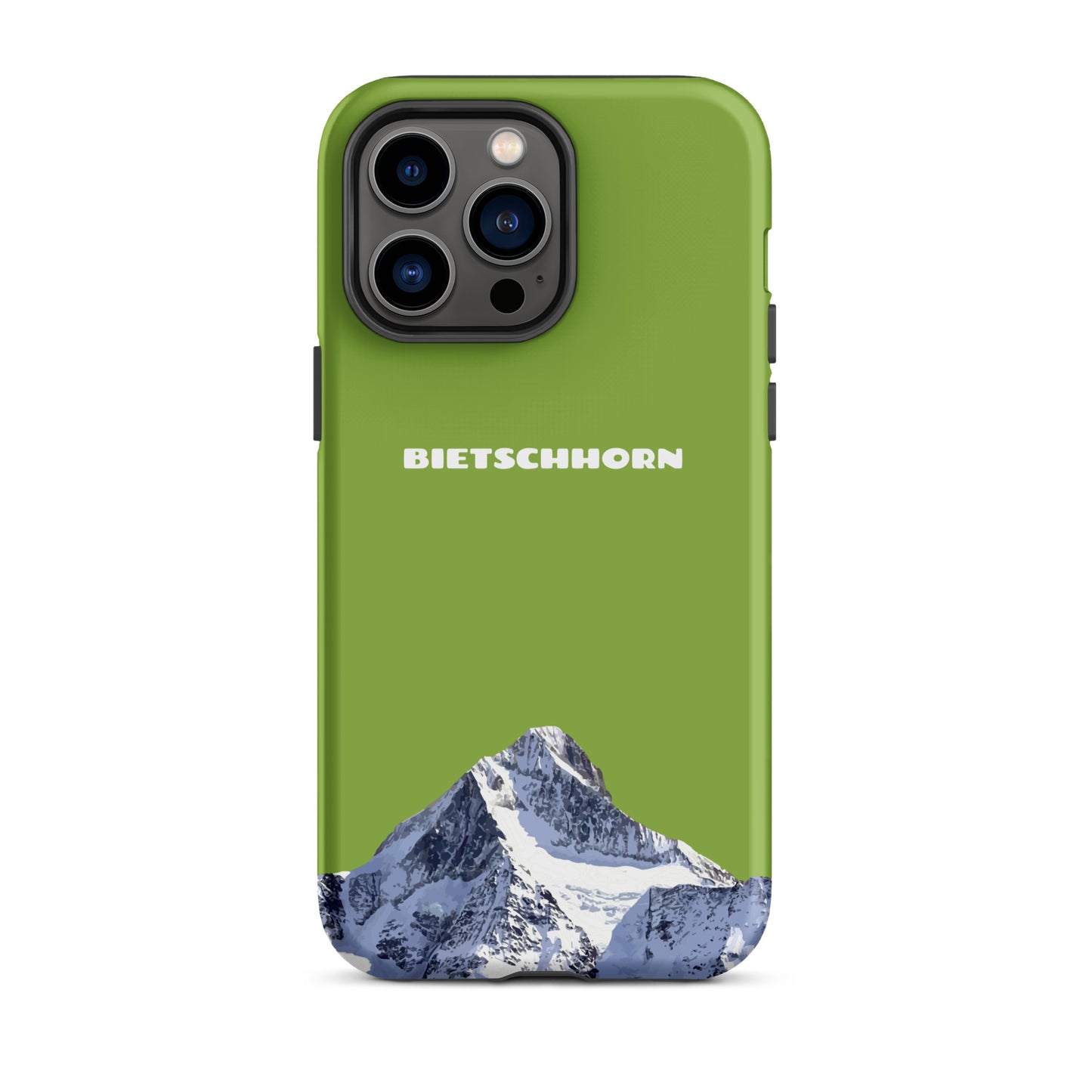 iPhone Case - Bietschhorn - Gelbgrün: Hard Case für Apple iPhone mit dem Berggipfel des Bietschhorn im Wallis