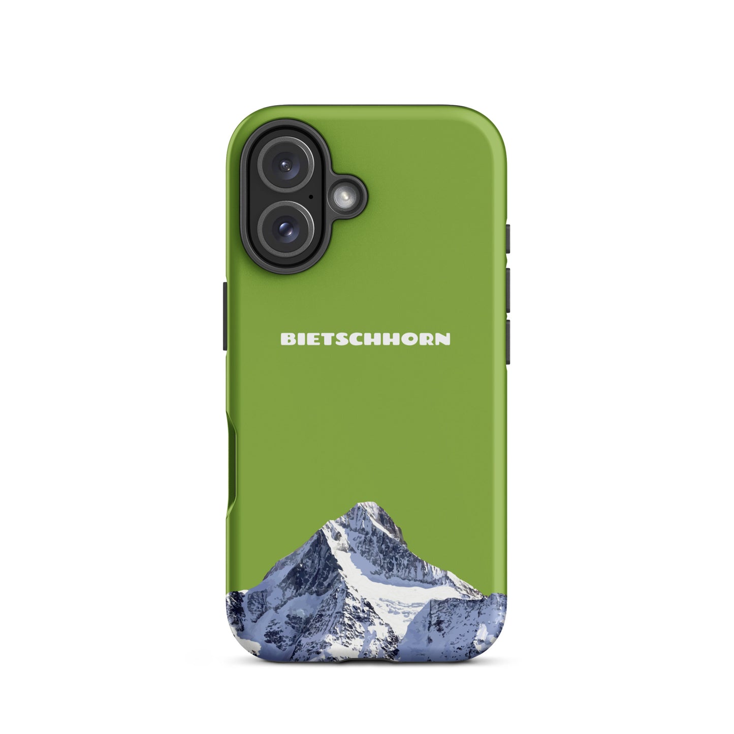 iPhone Case - Bietschhorn - Gelbgrün: Hard Case für Apple iPhone mit dem Berggipfel des Bietschhorn im Wallis