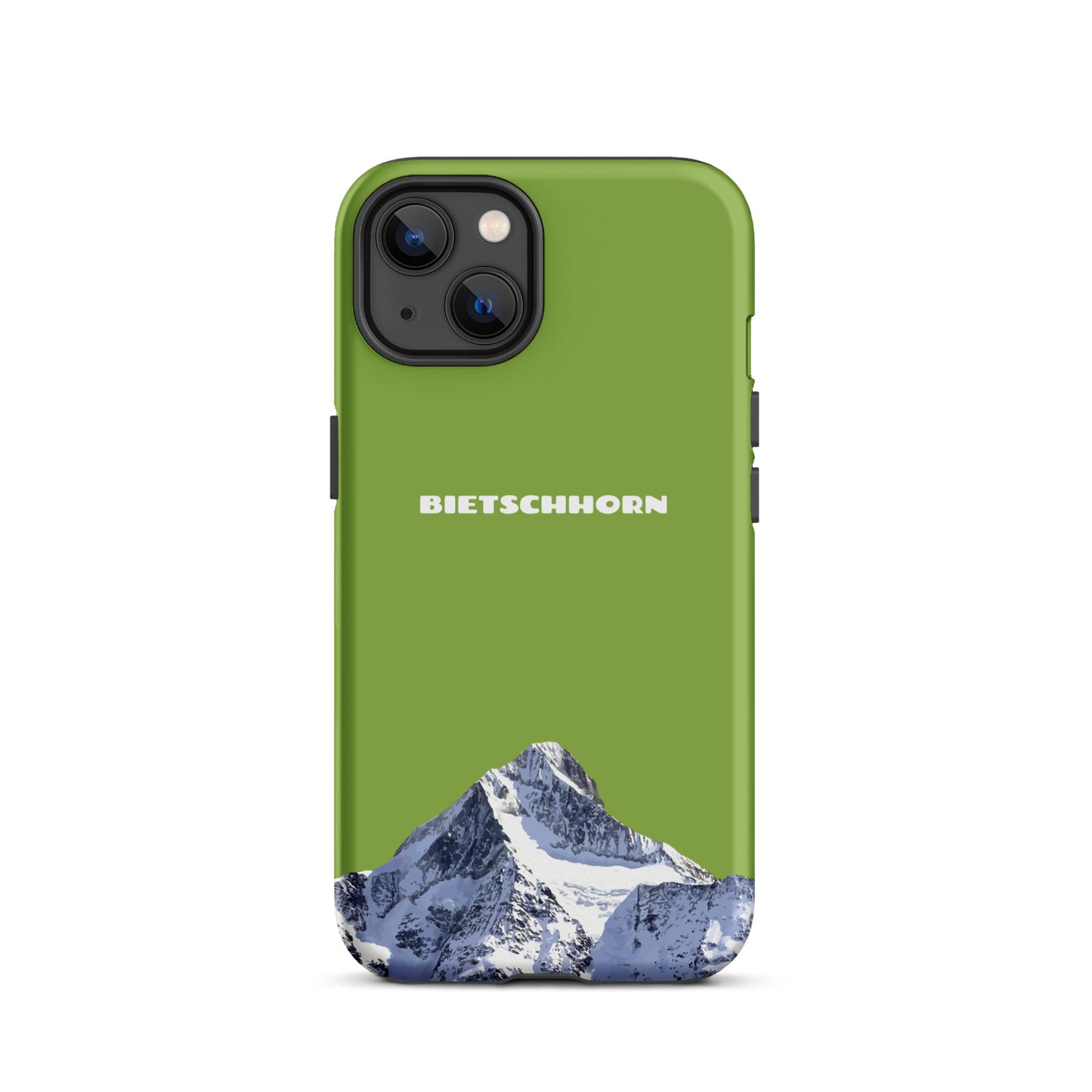 iPhone Case - Bietschhorn - Gelbgrün: Hard Case für Apple iPhone mit dem Berggipfel des Bietschhorn im Wallis
