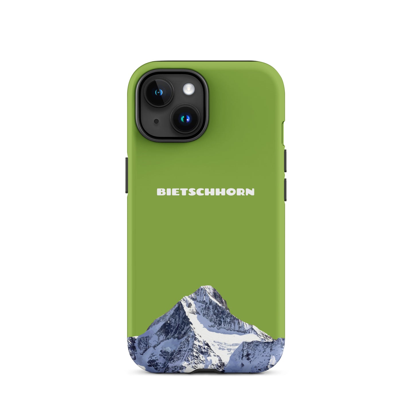 iPhone Case - Bietschhorn - Gelbgrün: Hard Case für Apple iPhone mit dem Berggipfel des Bietschhorn im Wallis