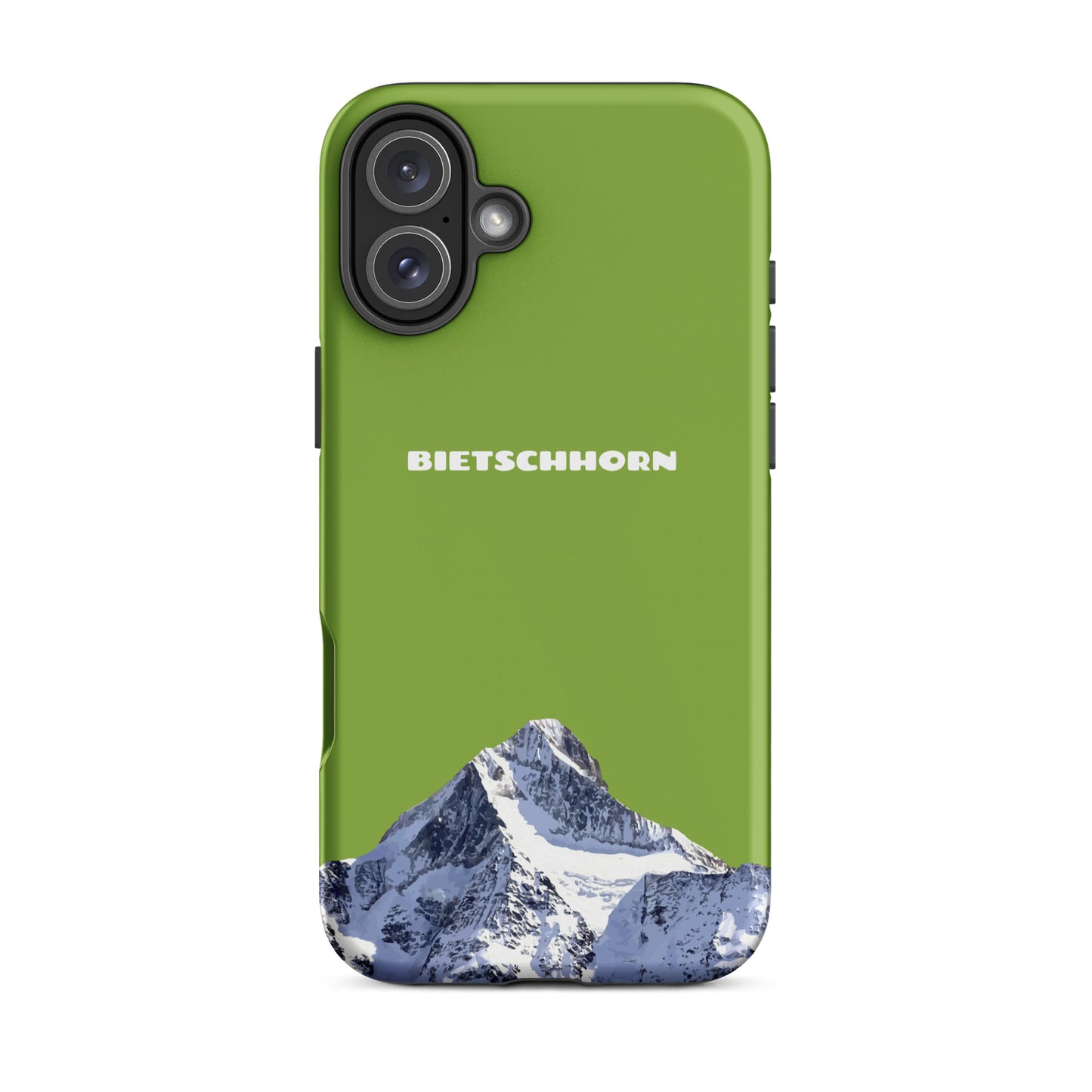 iPhone Case - Bietschhorn - Gelbgrün: Hard Case für Apple iPhone mit dem Berggipfel des Bietschhorn im Wallis