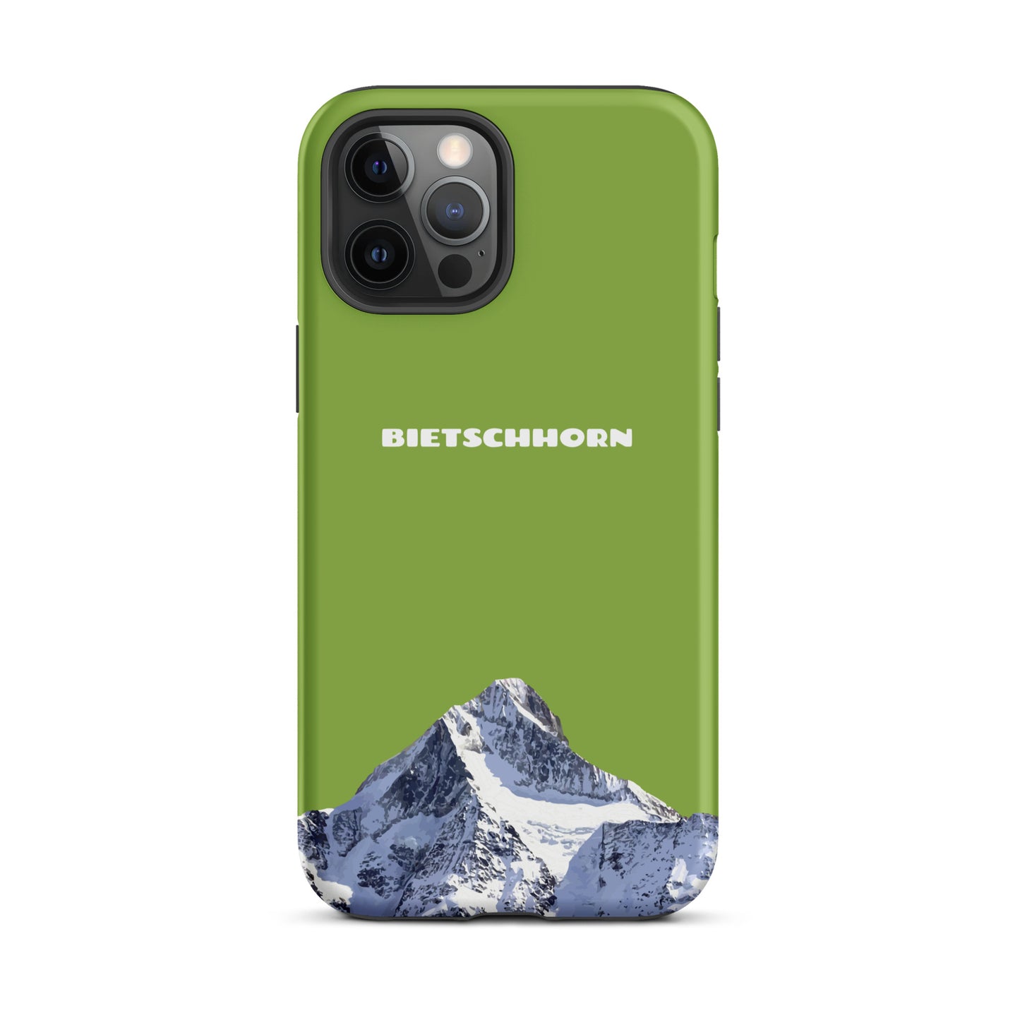 iPhone Case - Bietschhorn - Gelbgrün: Hard Case für Apple iPhone mit dem Berggipfel des Bietschhorn im Wallis
