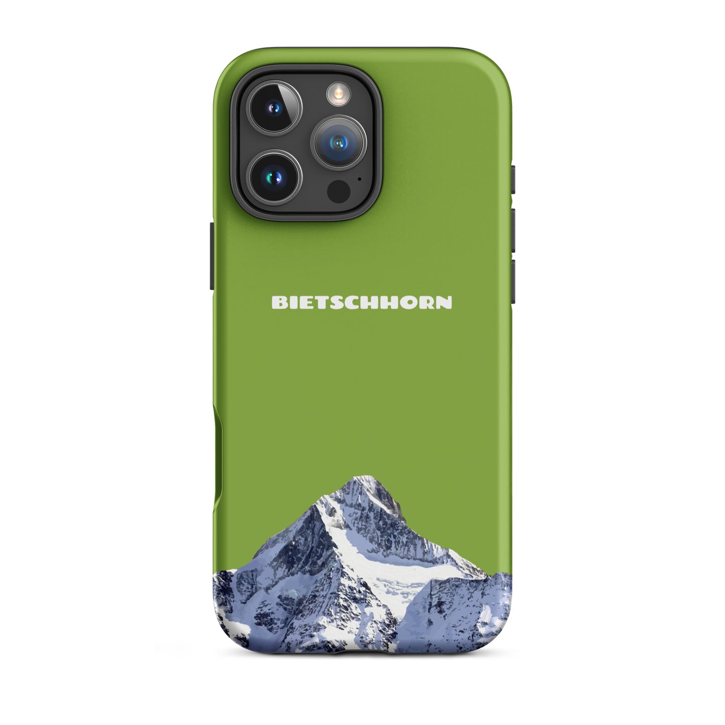 iPhone Case - Bietschhorn - Gelbgrün: Hard Case für Apple iPhone mit dem Berggipfel des Bietschhorn im Wallis