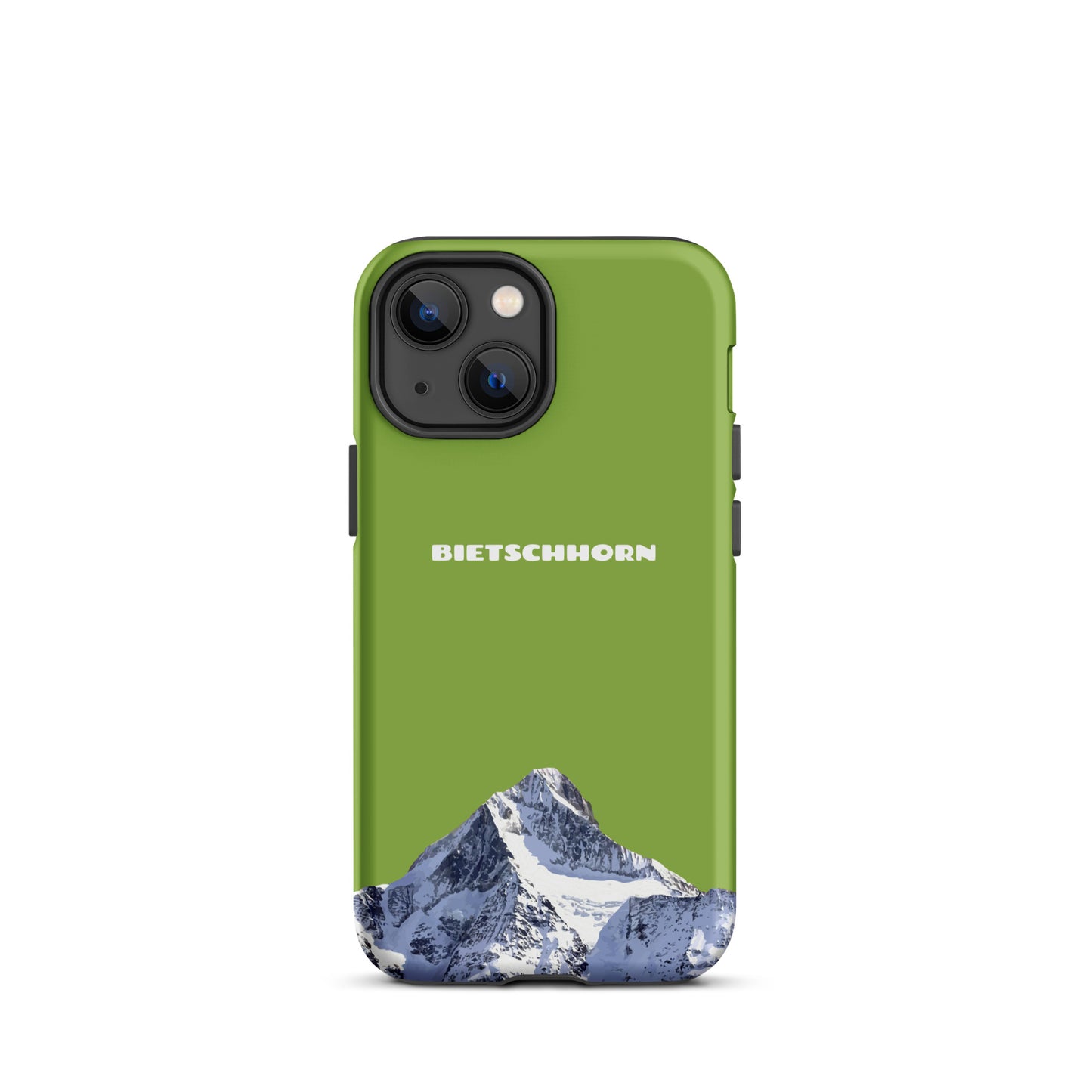 iPhone Case - Bietschhorn - Gelbgrün: Hard Case für Apple iPhone mit dem Berggipfel des Bietschhorn im Wallis