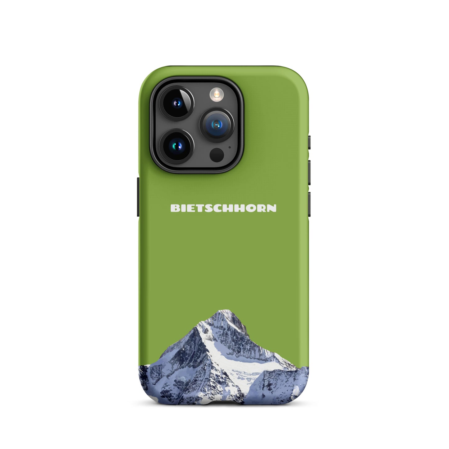 iPhone Case - Bietschhorn - Gelbgrün: Hard Case für Apple iPhone mit dem Berggipfel des Bietschhorn im Wallis