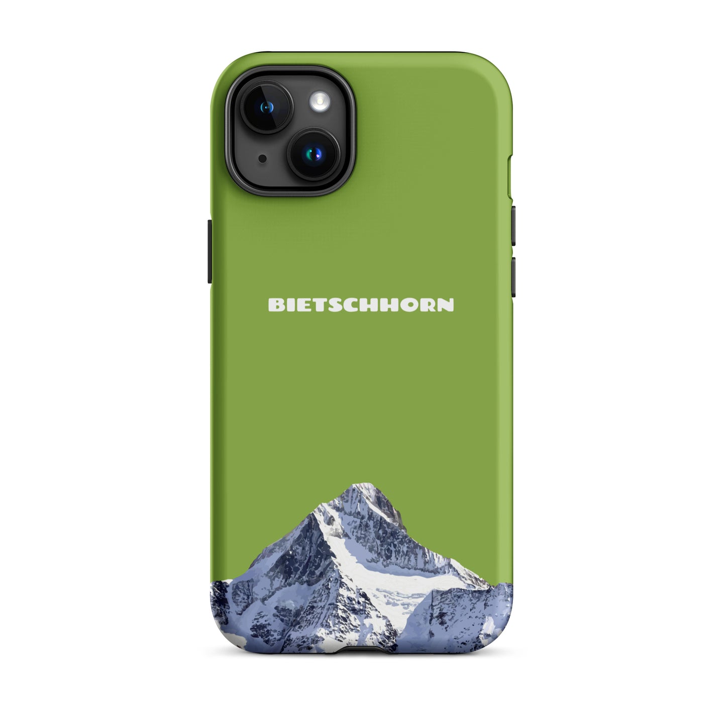 iPhone Case - Bietschhorn - Gelbgrün: Hard Case für Apple iPhone mit dem Berggipfel des Bietschhorn im Wallis