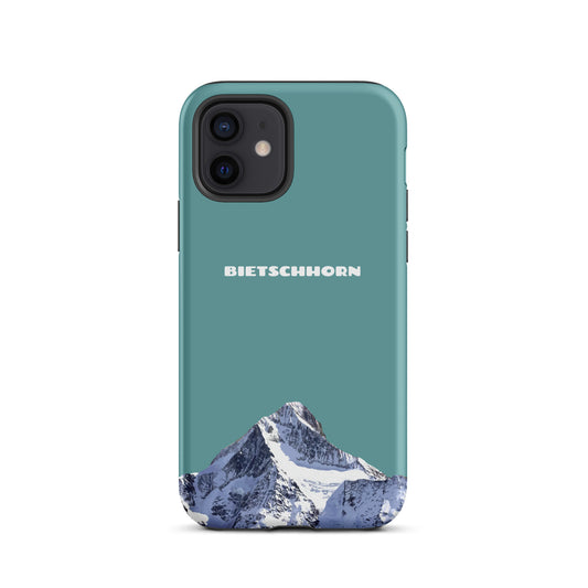 iPhone Case Bietschhorn in Kadettenblau, robuste Handyhülle mit Bergmotiv.