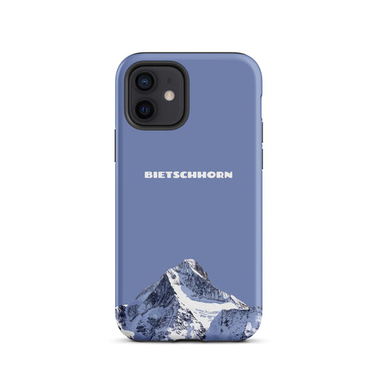 iPhone Hard Case mit Bietschhorn-Motiv in Pastellblau, stoßfest und mit präzisen Ausschnitten