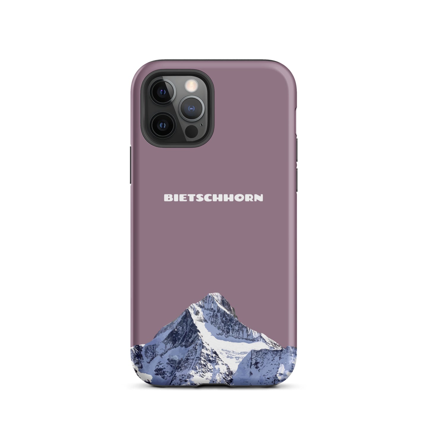 iPhone Case - Bietschhorn - Pastellviolett: Hard Case für Apple iPhone mit dem Berggipfel des Bietschhorn im Wallis