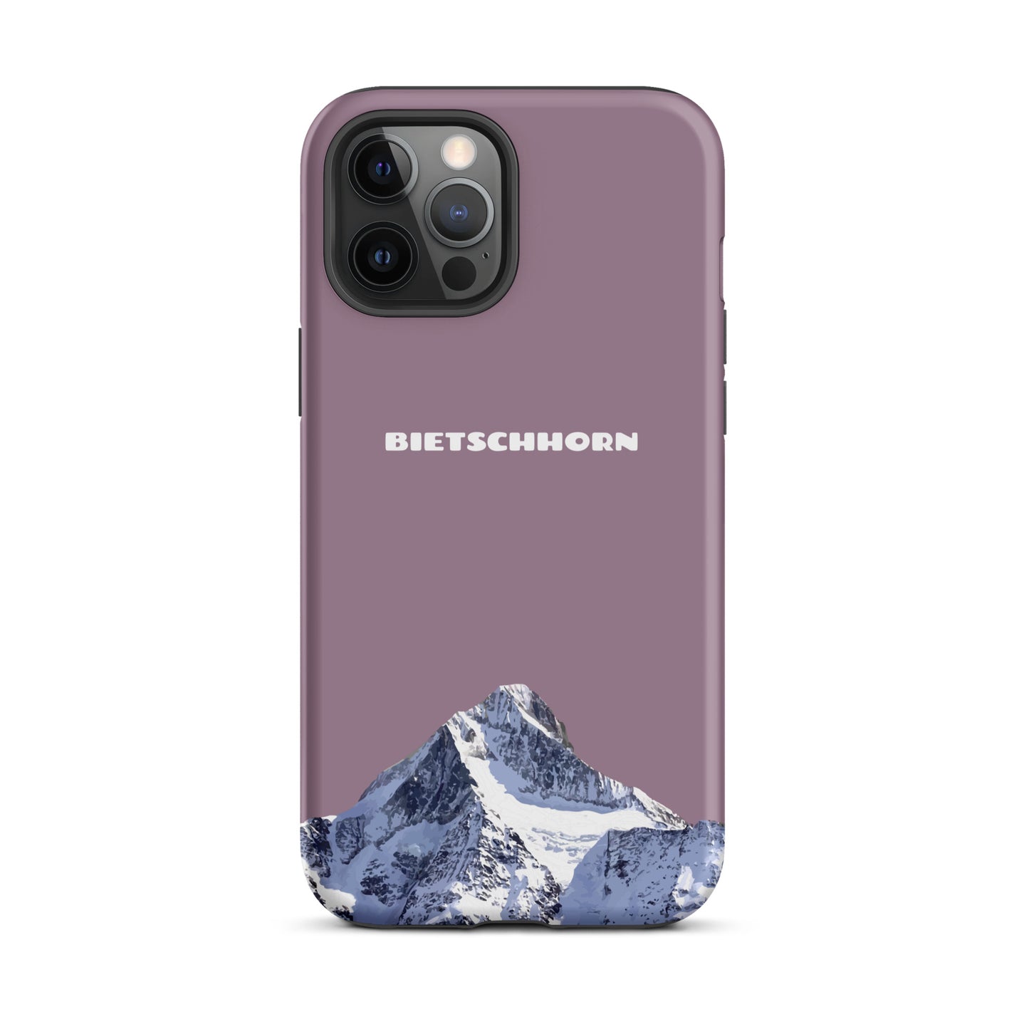 iPhone Case - Bietschhorn - Pastellviolett: Hard Case für Apple iPhone mit dem Berggipfel des Bietschhorn im Wallis