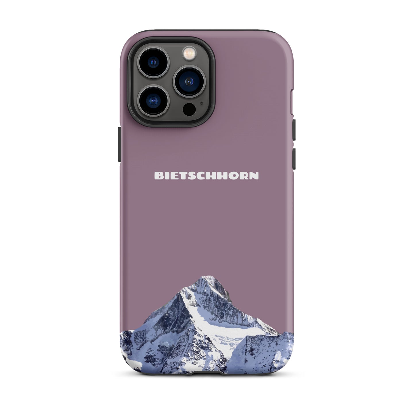 iPhone Case - Bietschhorn - Pastellviolett: Hard Case für Apple iPhone mit dem Berggipfel des Bietschhorn im Wallis