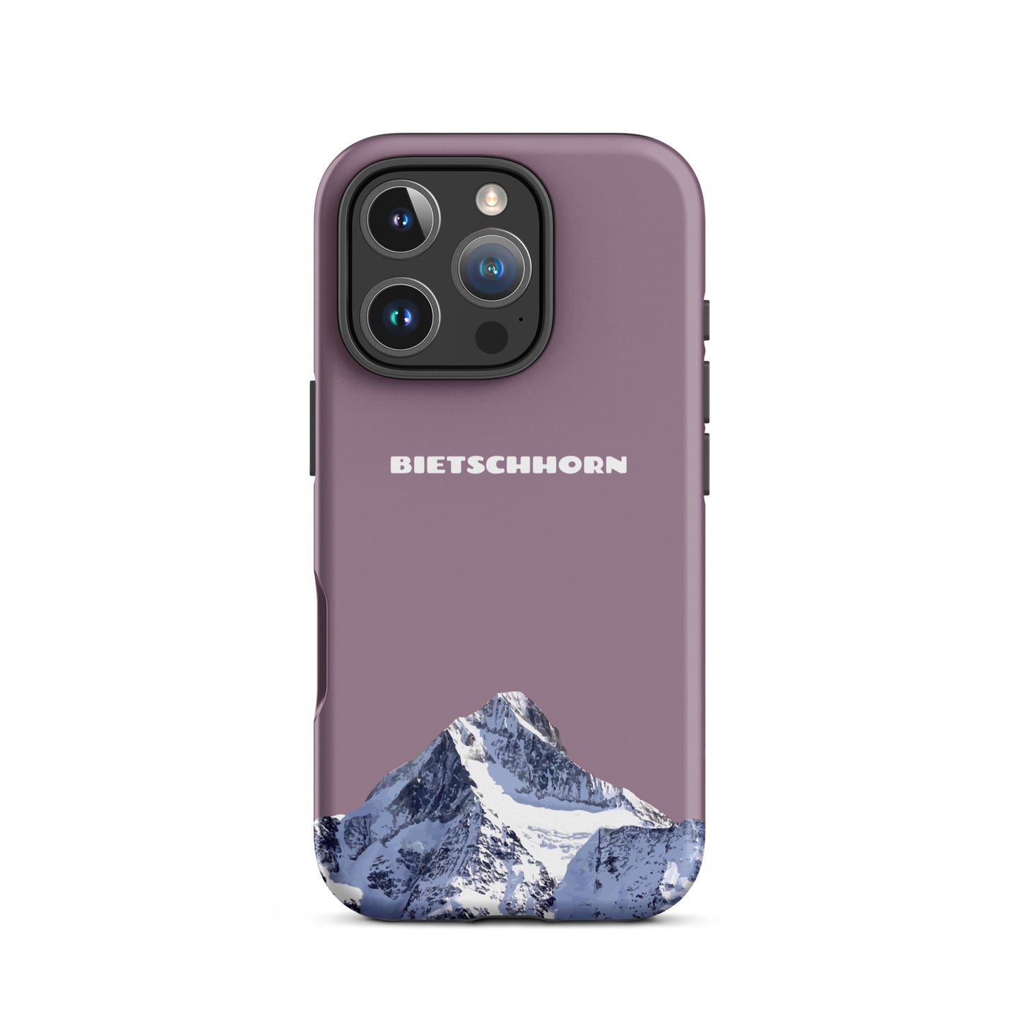 Pastellviolette iPhone Hard Case mit Bietschhorn-Motiv, stoßfest, präzise Aussparungen, mattierte Oberfläche