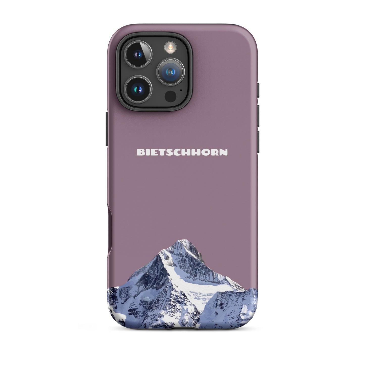 iPhone Case - Bietschhorn - Pastellviolett: Hard Case für Apple iPhone mit dem Berggipfel des Bietschhorn im Wallis