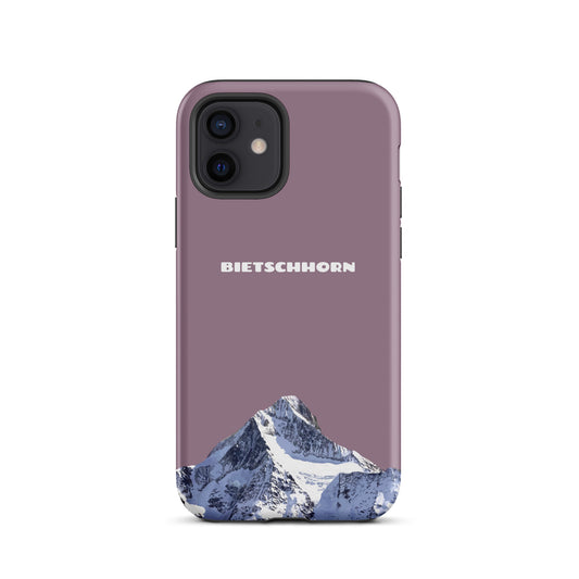 iPhone Hard Case in Pastellviolett mit Bietschhorn-Motiv, stoßfest und passend für Apple iPhone.