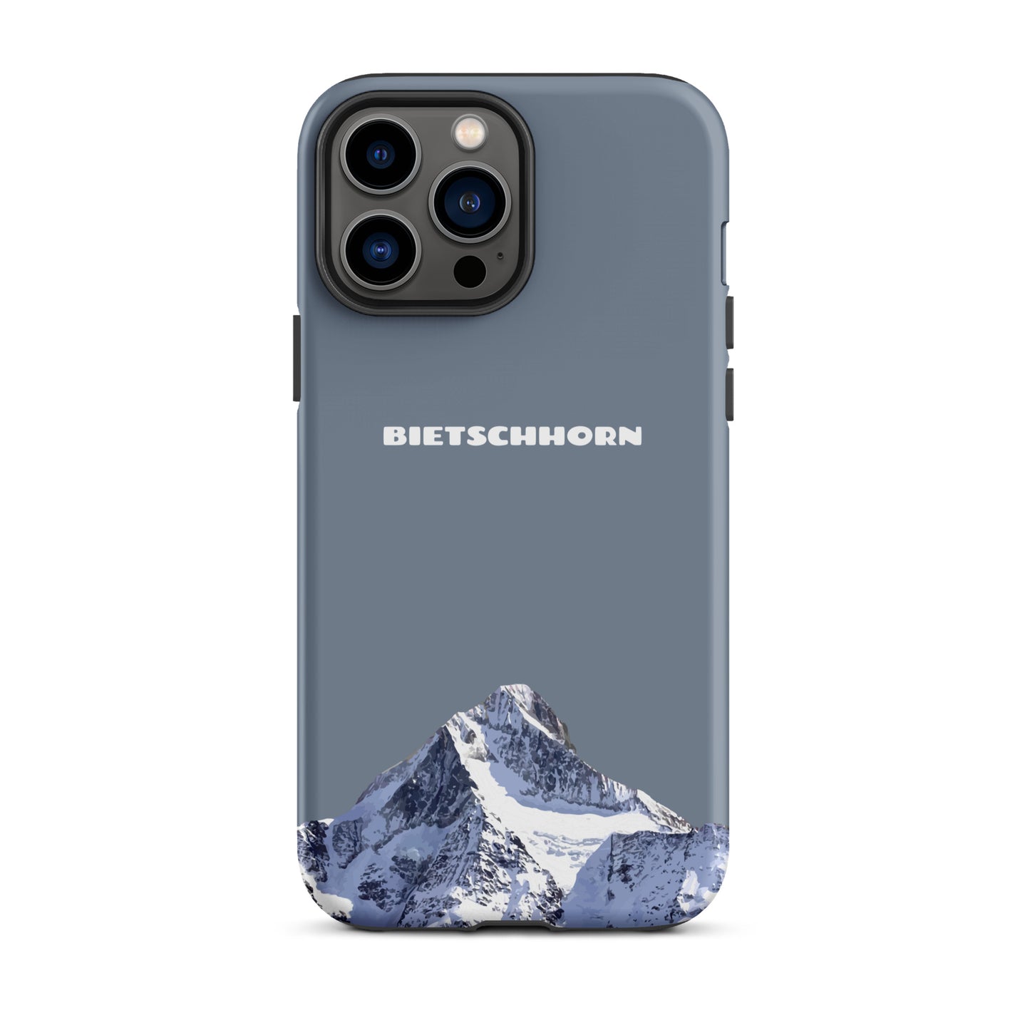 iPhone Case - Bietschhorn - Schiefergrau: Hard Case für Apple iPhone mit dem Berggipfel des Bietschhorn im Wallis