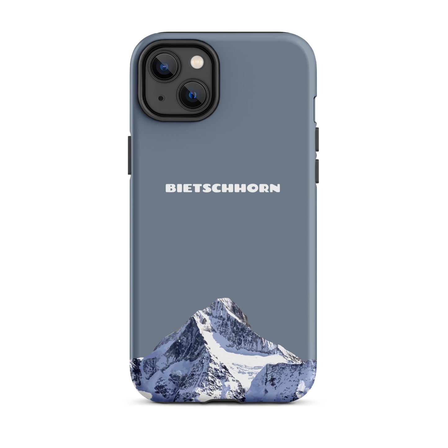 iPhone Case - Bietschhorn - Schiefergrau: Hard Case für Apple iPhone mit dem Berggipfel des Bietschhorn im Wallis