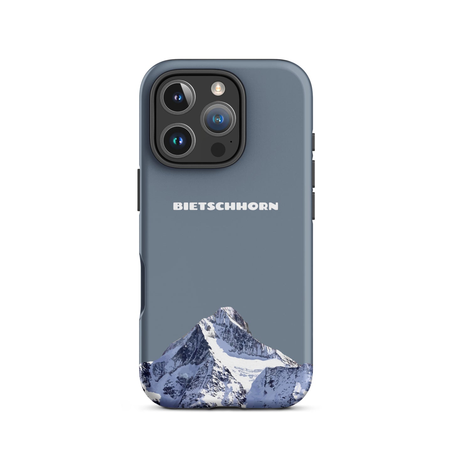Schiefergraue iPhone Hülle mit Bietschhorn-Motiv, Hartplastik, Schutz für Apple iPhone