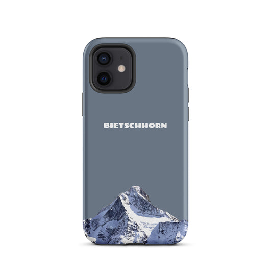 Schiefergraue iPhone Hard Case mit Bietschhorn-Motiv, schützende Handyhülle für Apple iPhone