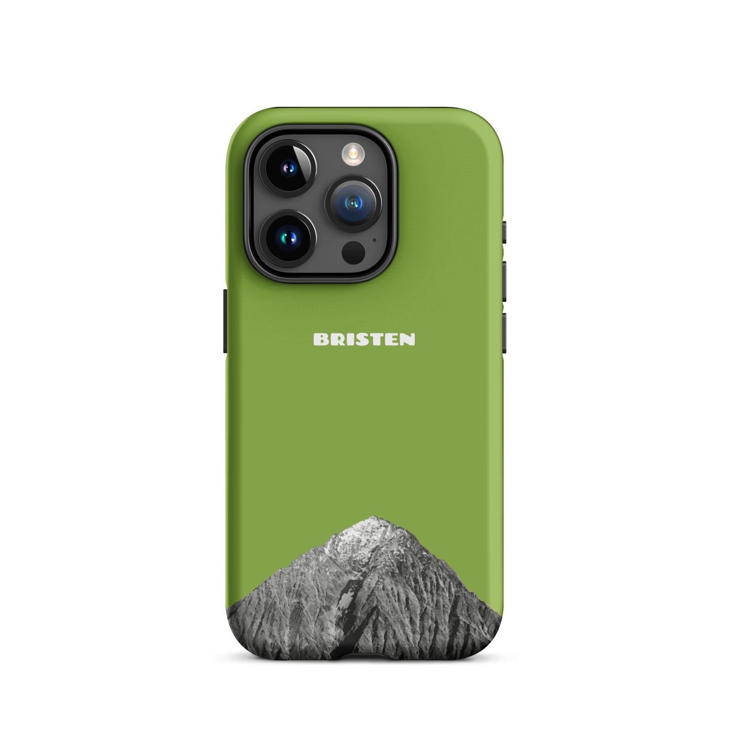 Gelbgrüne iPhone-Hülle aus Silikon für Apple iPhone 15 Pro, schockabsorbierend und mit präzisen Ausschnitten.