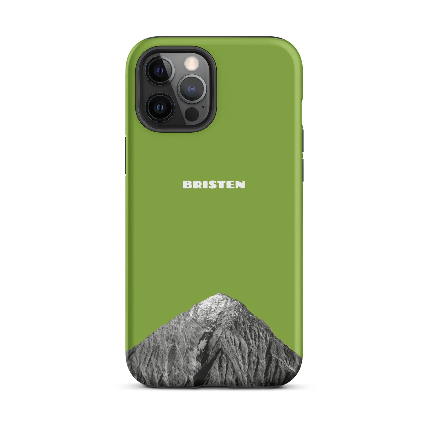 Gelbgrüne iPhone 12 Pro Max Hülle aus nachhaltigem Material mit strukturierter Oberfläche