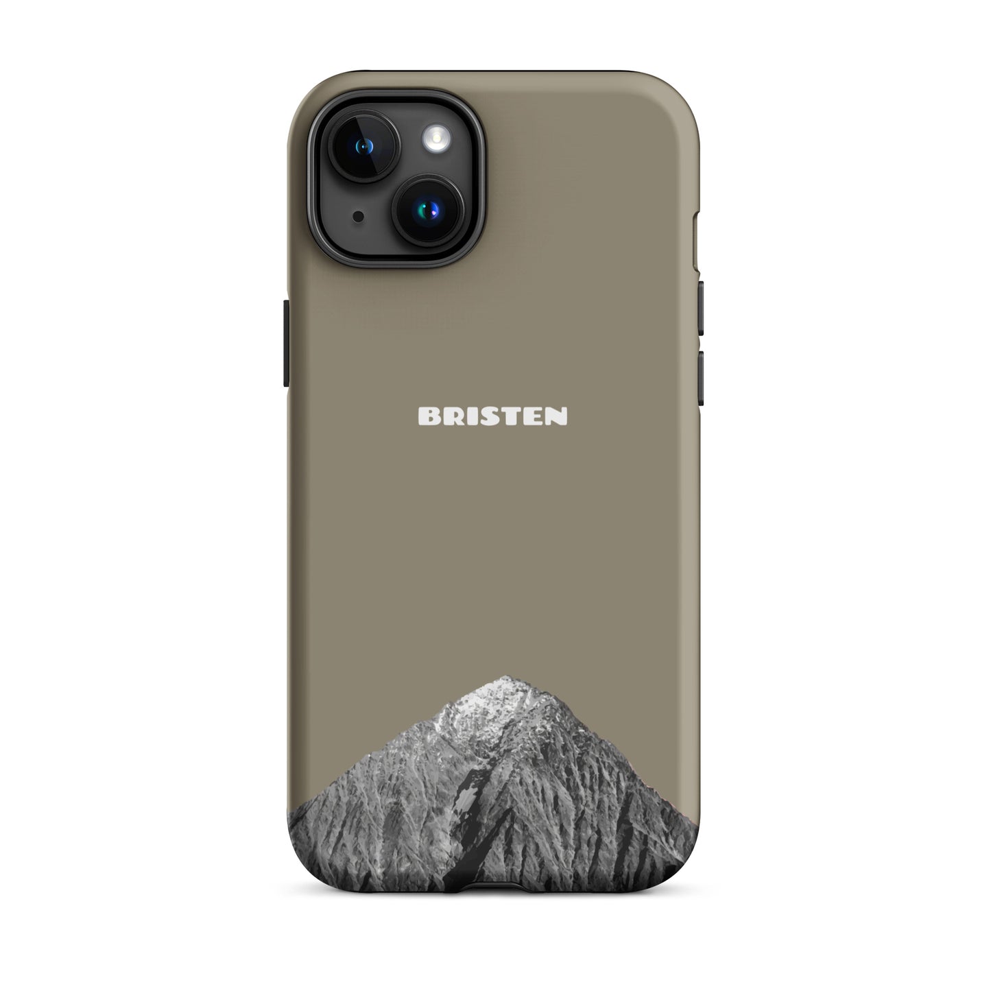iPhone Case - Bristen - Graubraun für das Apple iPhone (Modell: Apple iPhone 15 Plus)
