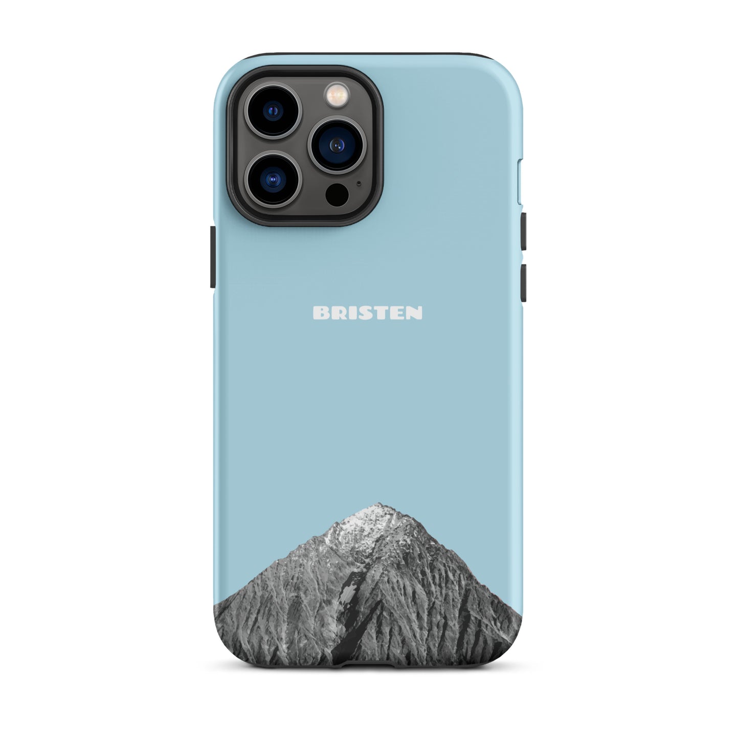 Hellblaues iPhone 13 Pro Max Case aus transparentem Silikon mit strukturierter Oberfläche