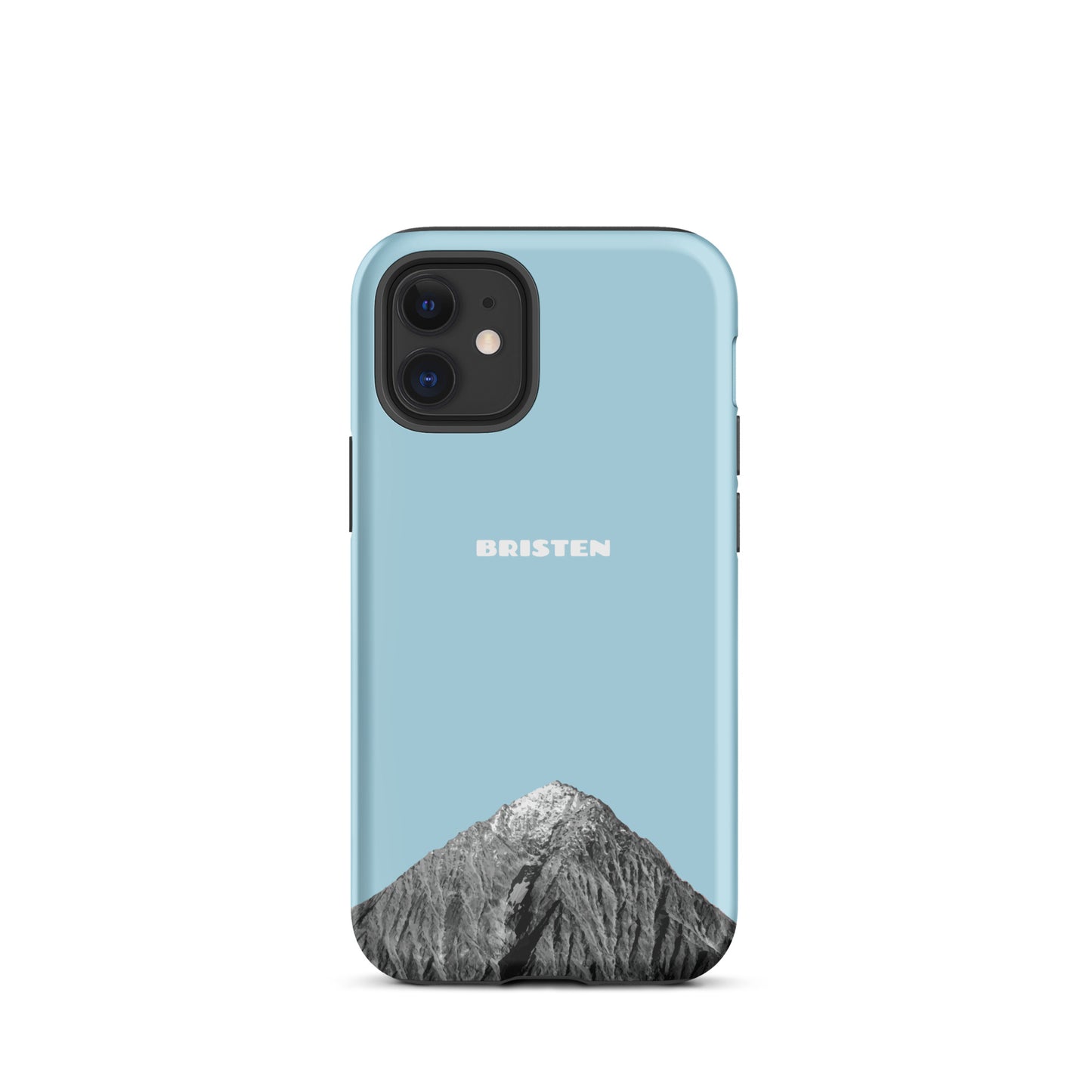 Hellblaue iPhone 12 mini Hülle aus Silikon mit strukturierter Oberfläche für besseren Griff