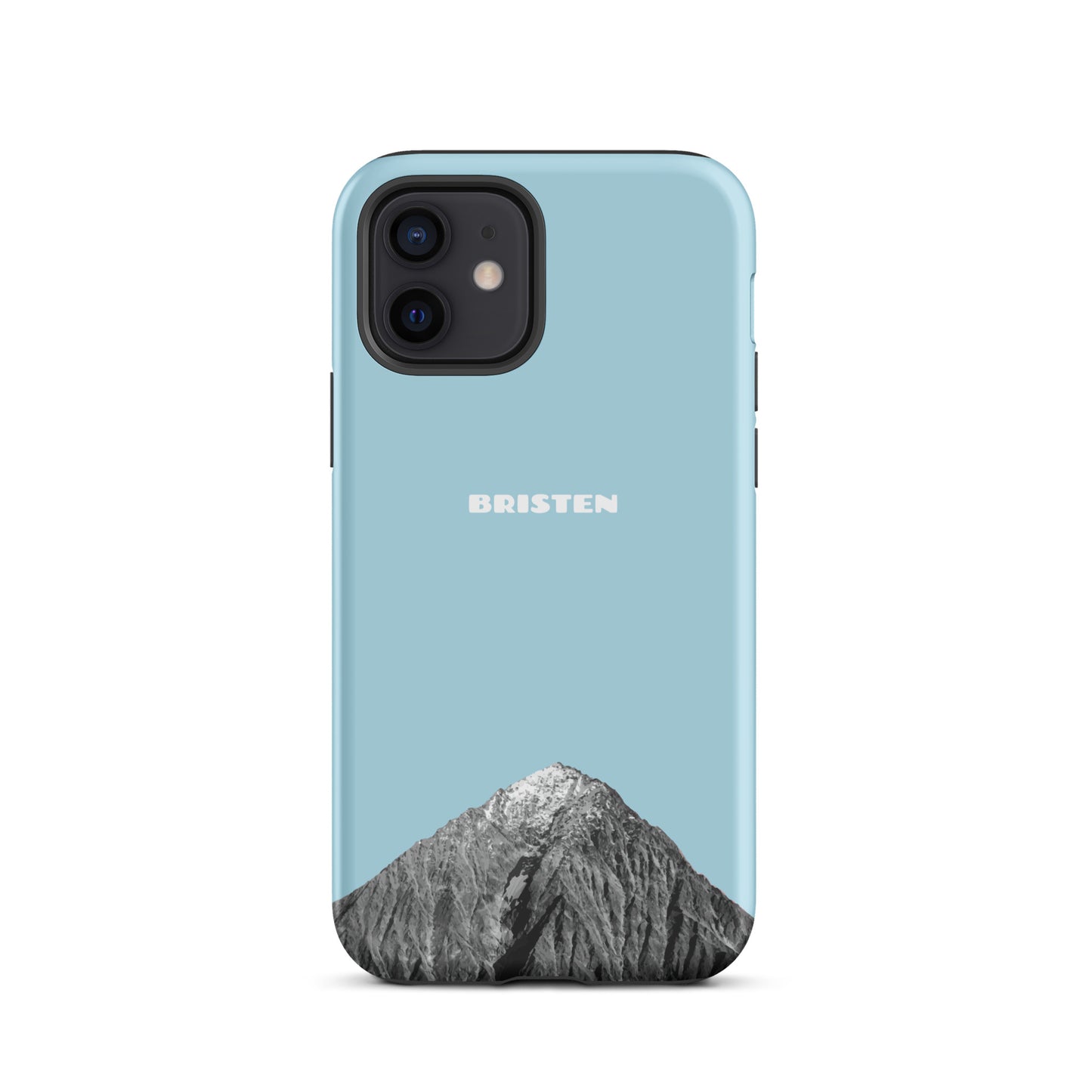 Hellblaue, durchsichtige Handyhülle Bristen für iPhone 12 mit Blumenmuster